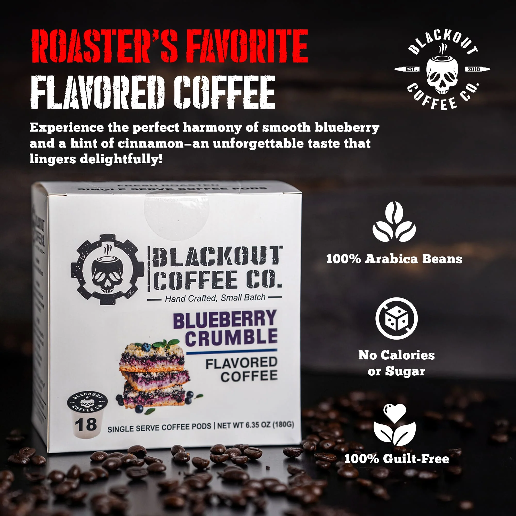 BLUEBERRY CRUMBLE FLAVORED COFFEE PODS 18CT - Image 3