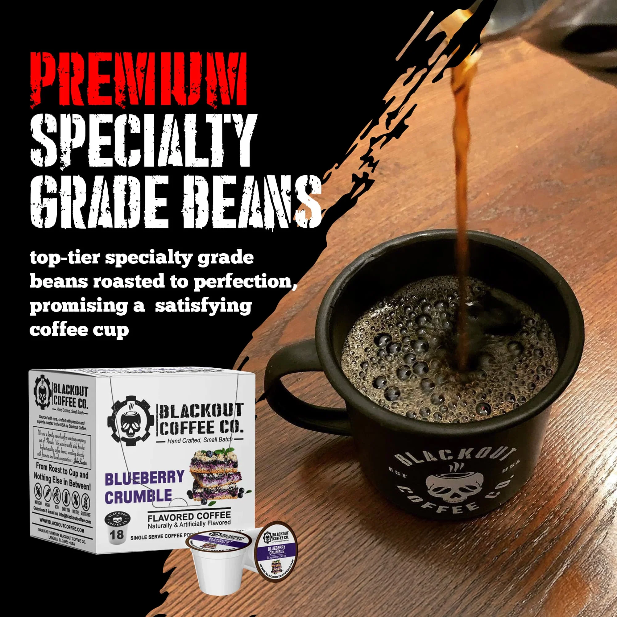 BLUEBERRY CRUMBLE FLAVORED COFFEE PODS 18CT - Image 4