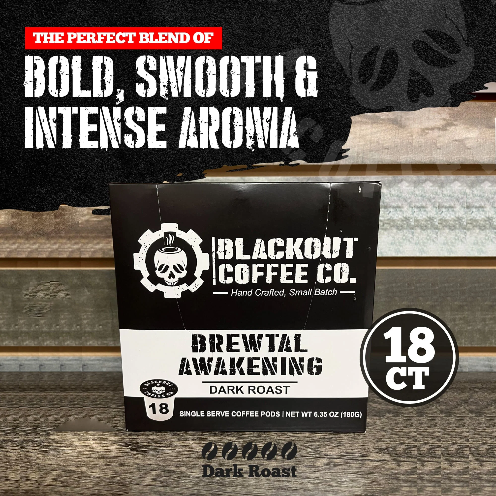 BREWTAL AWAKENING DARK ROAST COFFEE PODS 18CT - Image 3