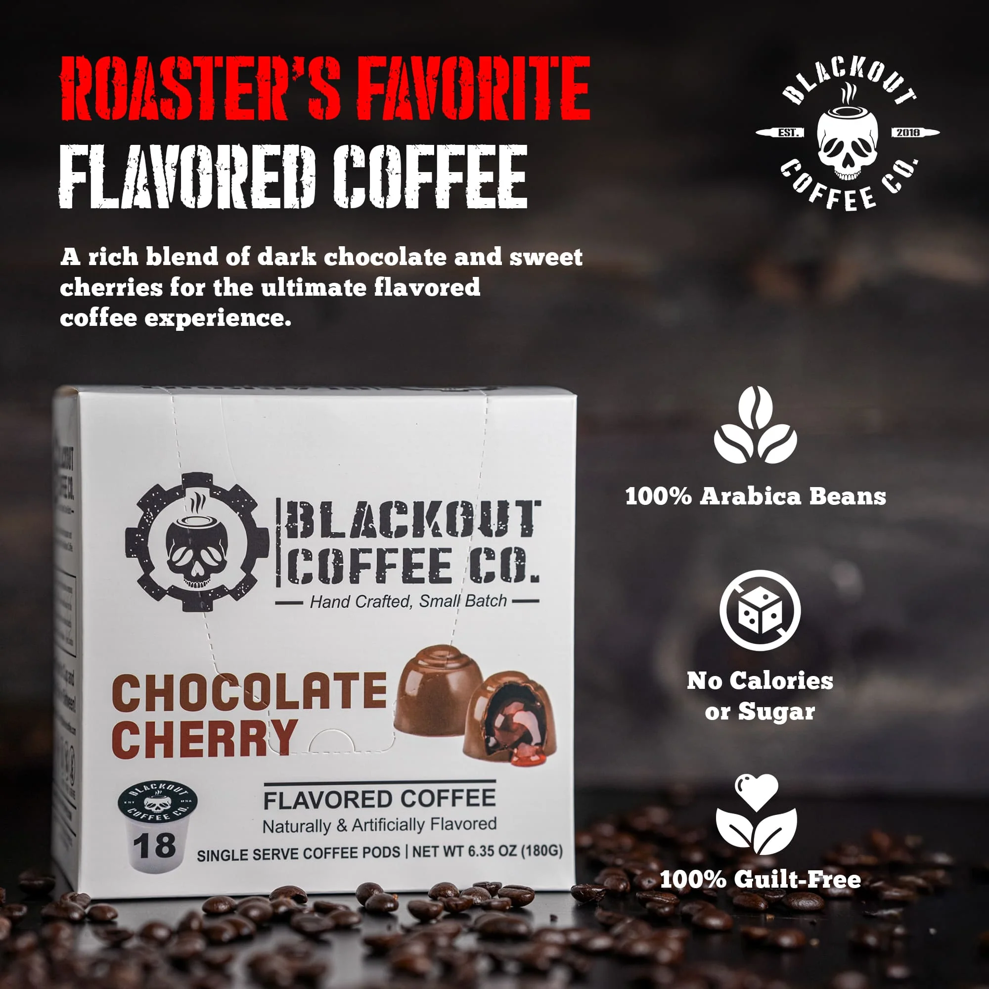 CHOCOLATE CHERRY FLAVORED COFFEE PODS 18CT - Image 3