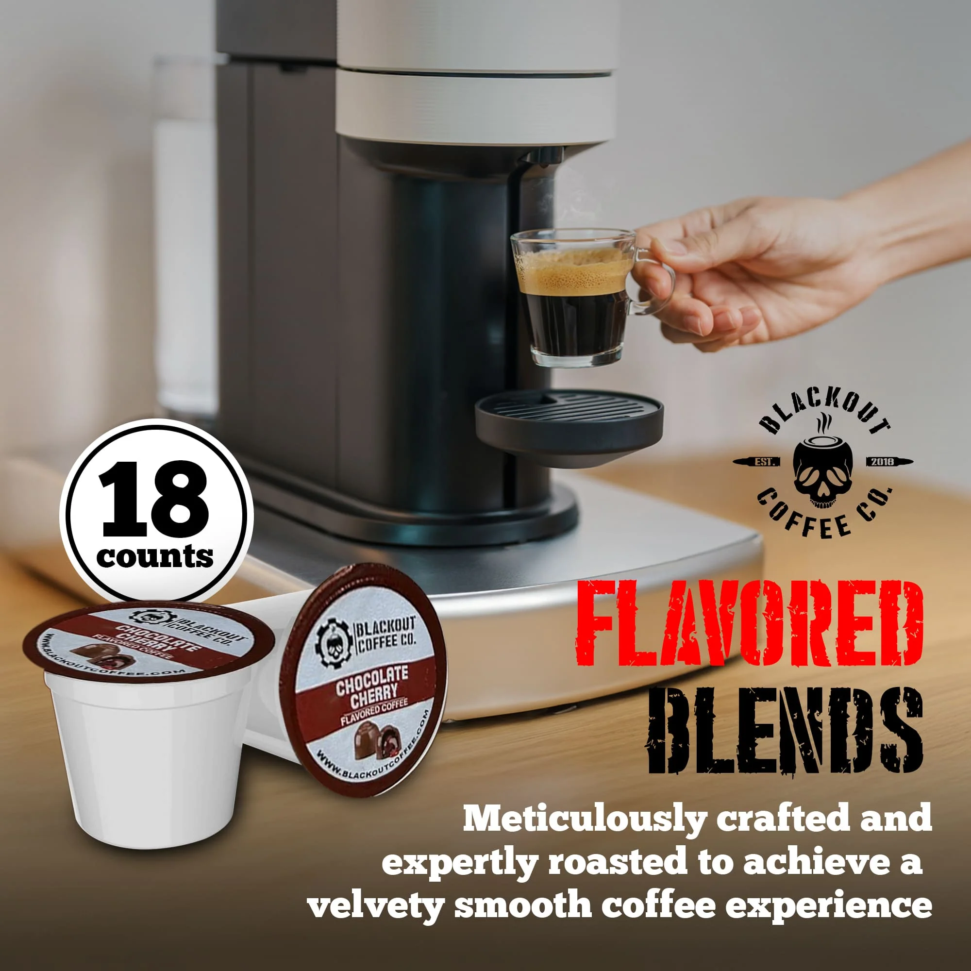 CHOCOLATE CHERRY FLAVORED COFFEE PODS 18CT - Image 5