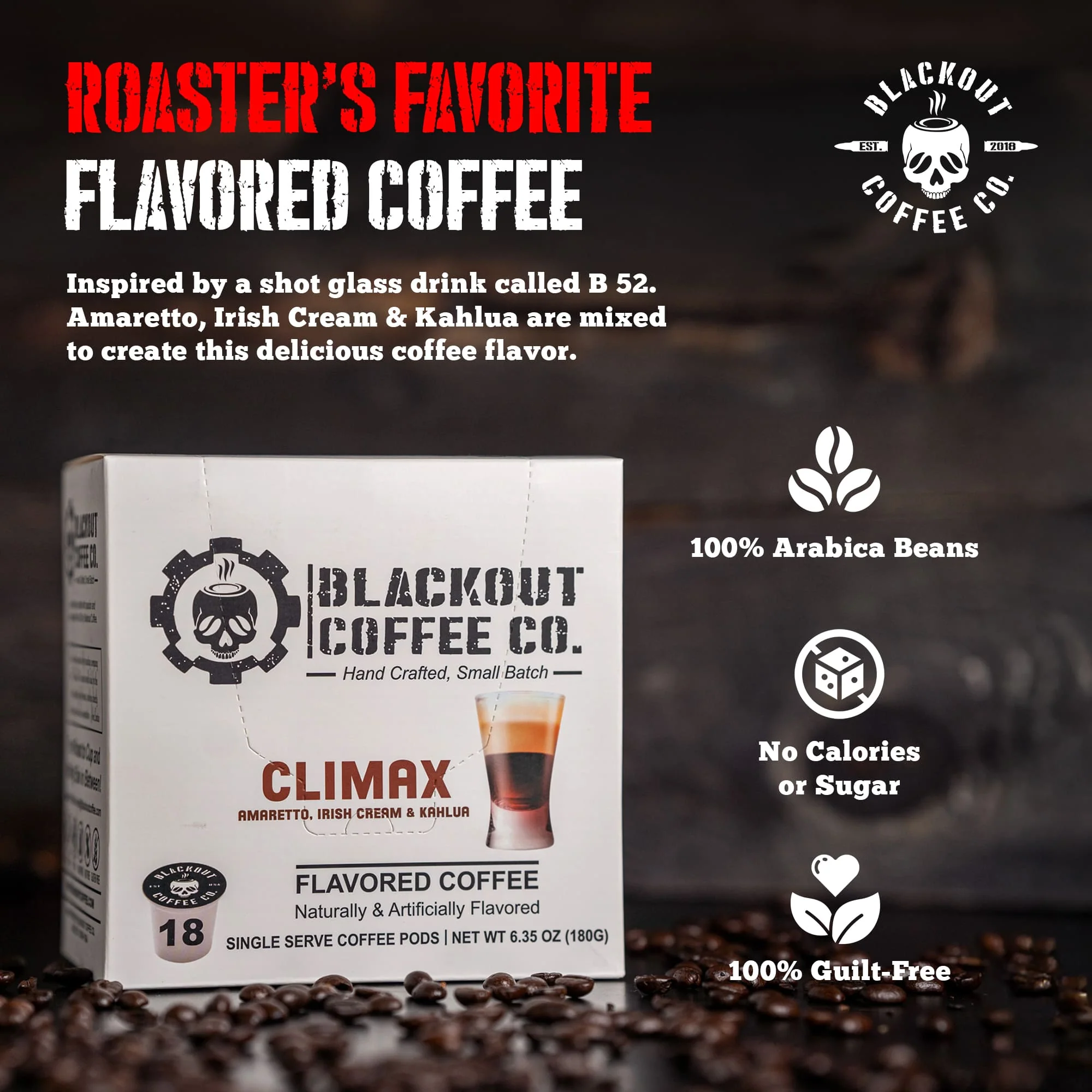 CLIMAX FLAVORED COFFEE PODS 18CT - Image 3