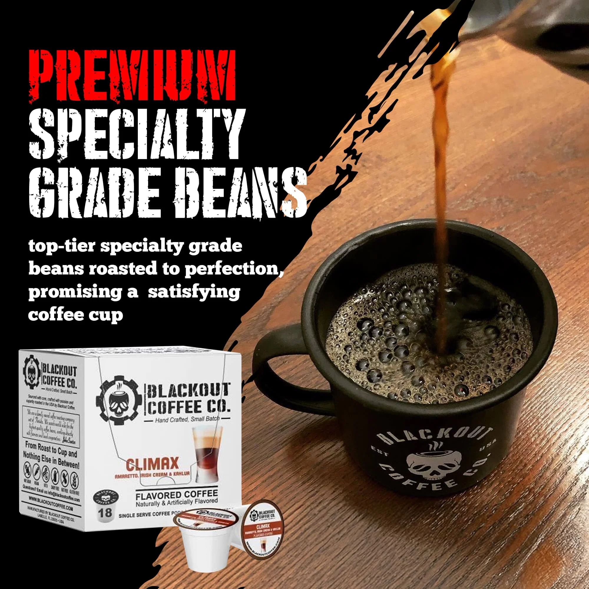 CLIMAX FLAVORED COFFEE PODS 18CT - Image 5