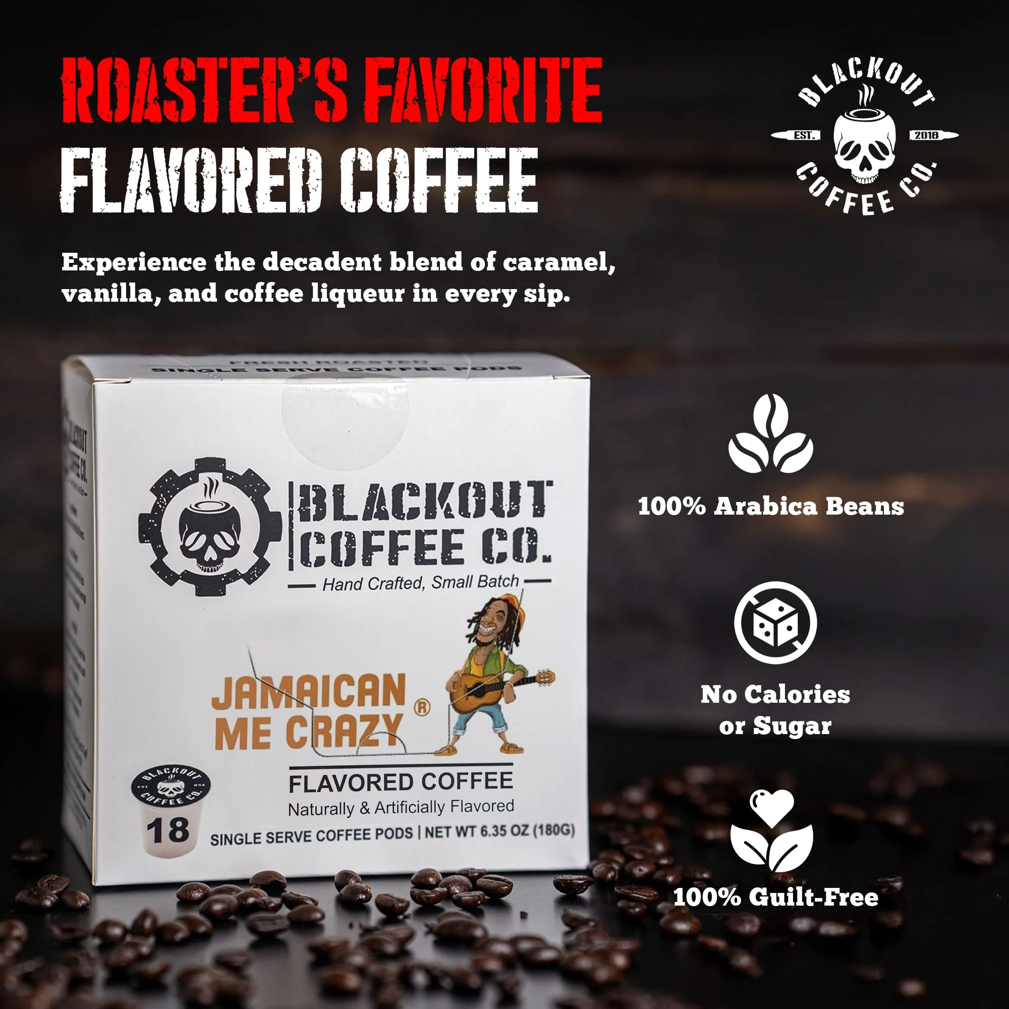 JAMAICAN ME CRAZY® FLAVORED COFFEE PODS 18CT - Image 3