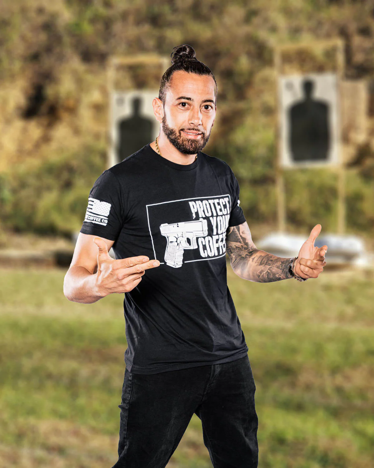 Protect Your Coffee Black T-Shirt - Image 3